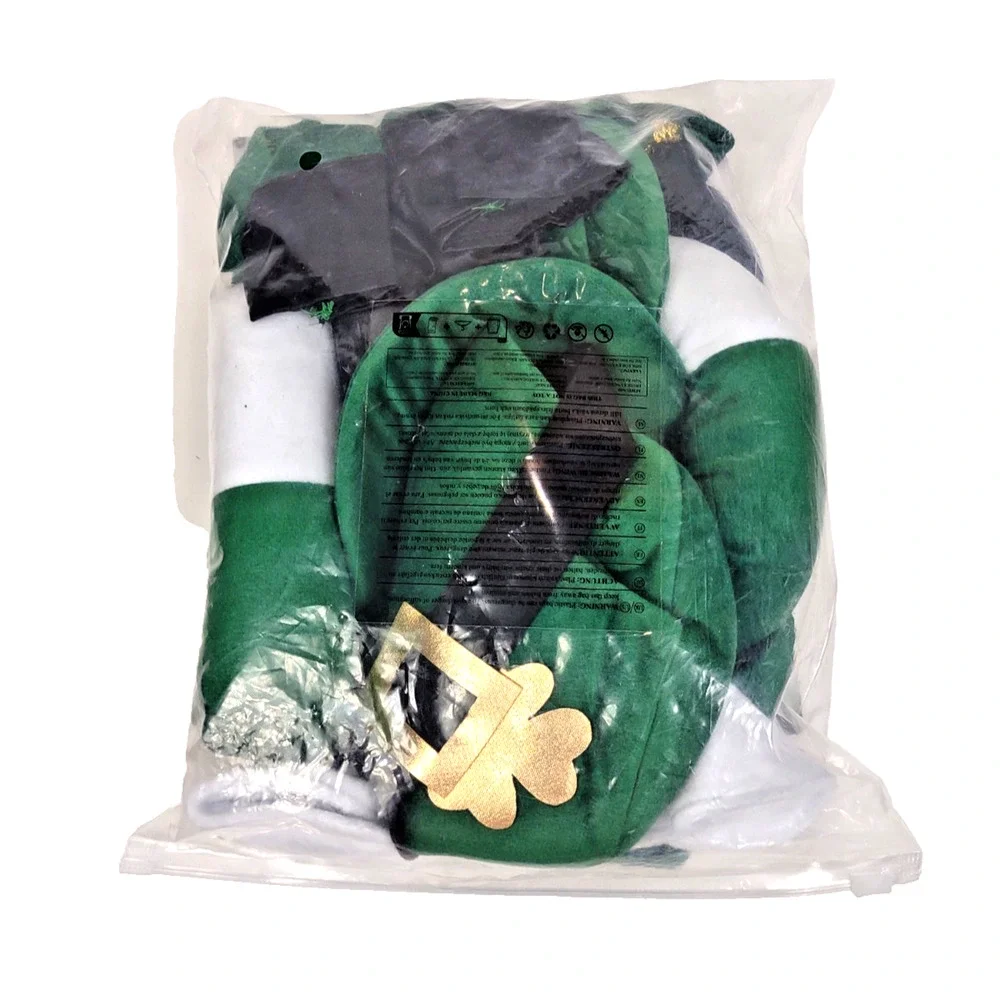 Leprechaun Dog Costume, 3 PCS Medium St Patrick’s Day Outfit w Hat & Gold Pot